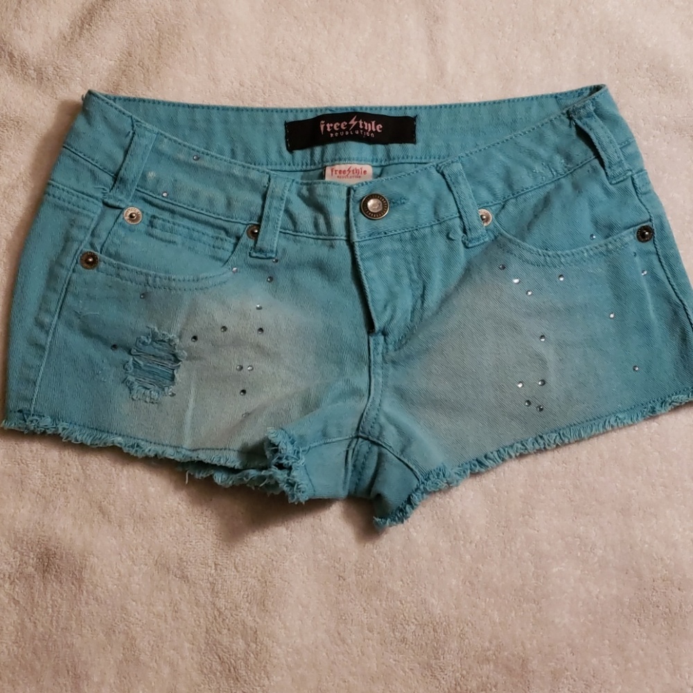 Jean shorts.
